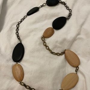 Zara Wooden Chain Long Necklace